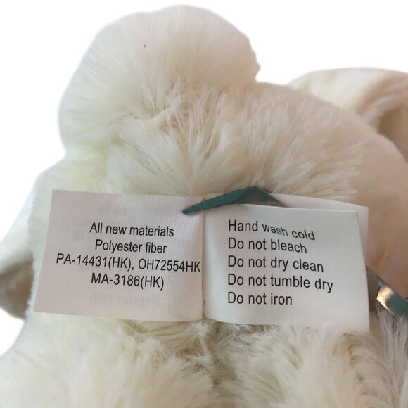 Walmart White Bunny Rabbit Plush 9" Easter Stuffed Animal Toy Pink Plaid Bow - Picture 7 of 8